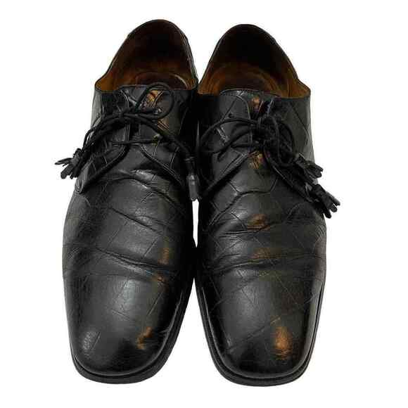 VTG Florsheim Barletta Mens 14D Black Crocodile Alligator 